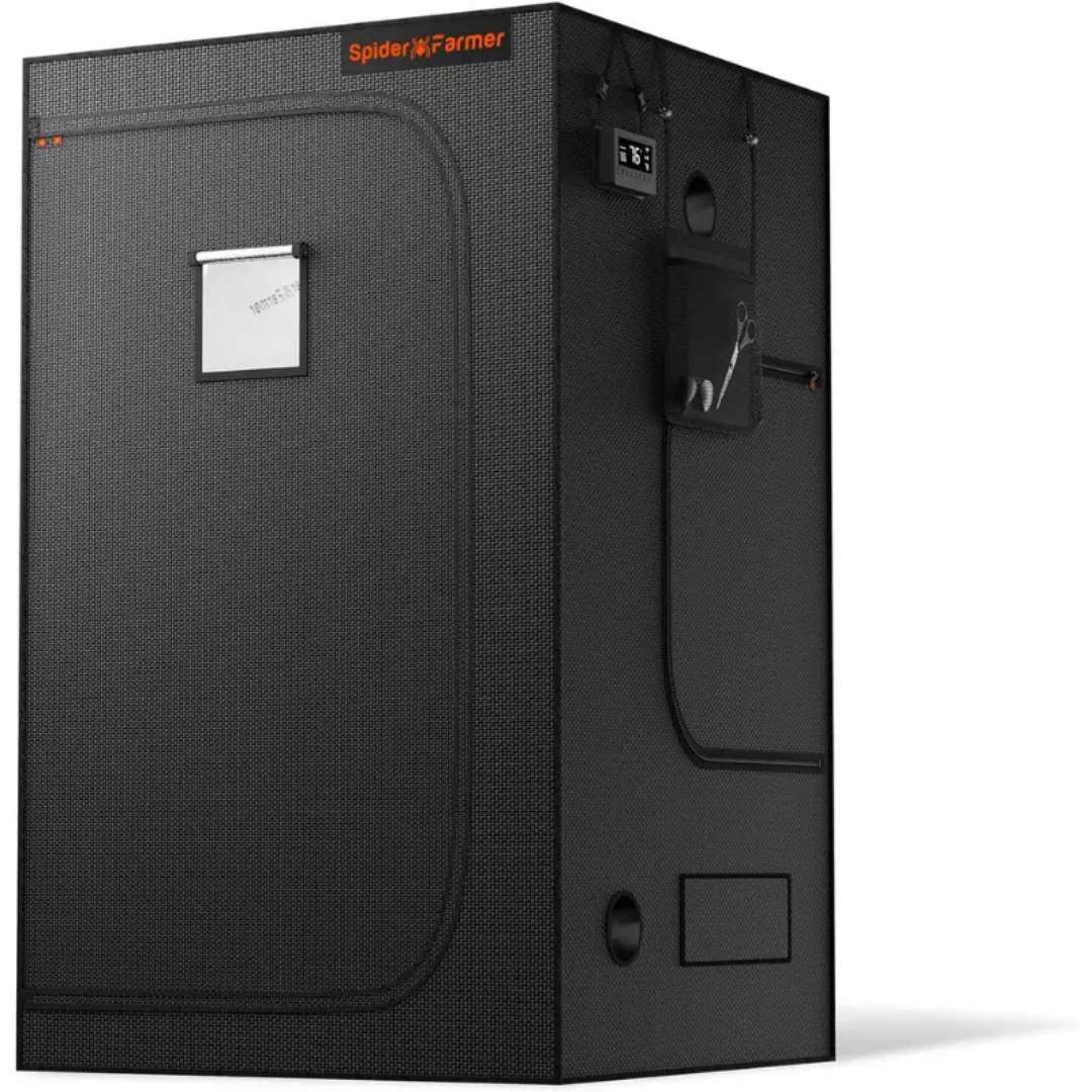 Spider Farmer Growzelt 120×120×200 cm (4×4) – 1680D Mylar, wasserdicht & diamant-reflektierend für Indoor- & Hydroponik-Anbau
