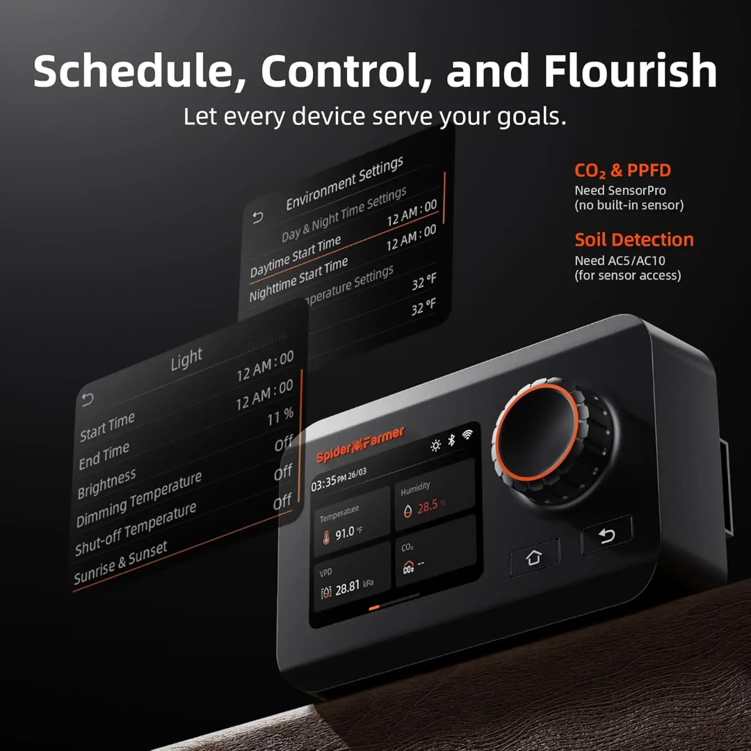 GGS Smart Controller Kit- Messgerät – Klima- & Lichtsteuerung mit Temperatur-, Feuchtigkeits- & Lichtsensor